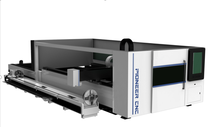 Máquina de corte a laser de fibra de tubo e placa de metal totalmente fechada1