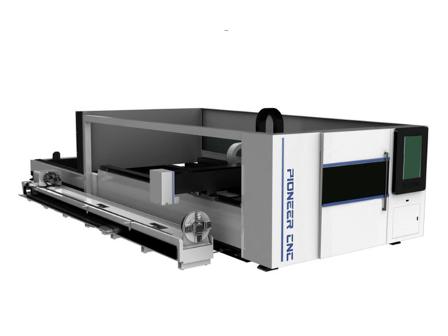 Máquina de corte a laser de fibra de placa e tubo de metal semi-fechado